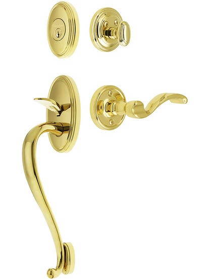 Georgetown Entry Lock Set in PVD Finish with Left-Handed Portofino Lever and